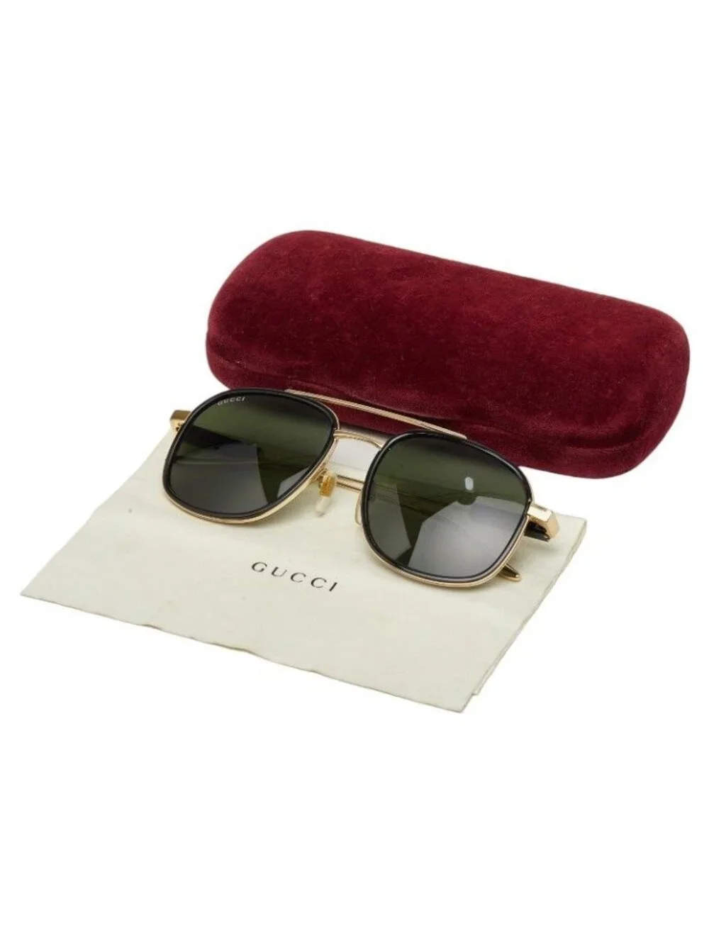 Gucci Asia Fit Sunglasses 002 Brown Gold Acetate Plated 1- Eyewear